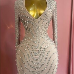 Julian Chang Elegant Sequin Embellished Mini Dress